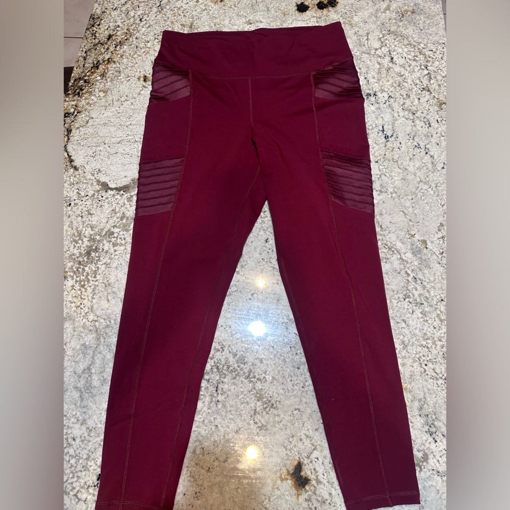 Old Navy Active Go Dry Maroon Leggings XXL Tall